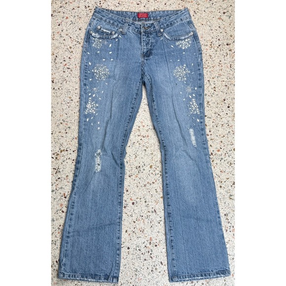Guess Denim - Guess‎ USA Vtg Women's Distressed & Bedazzled Bootcut Denim Jeans Size 29
